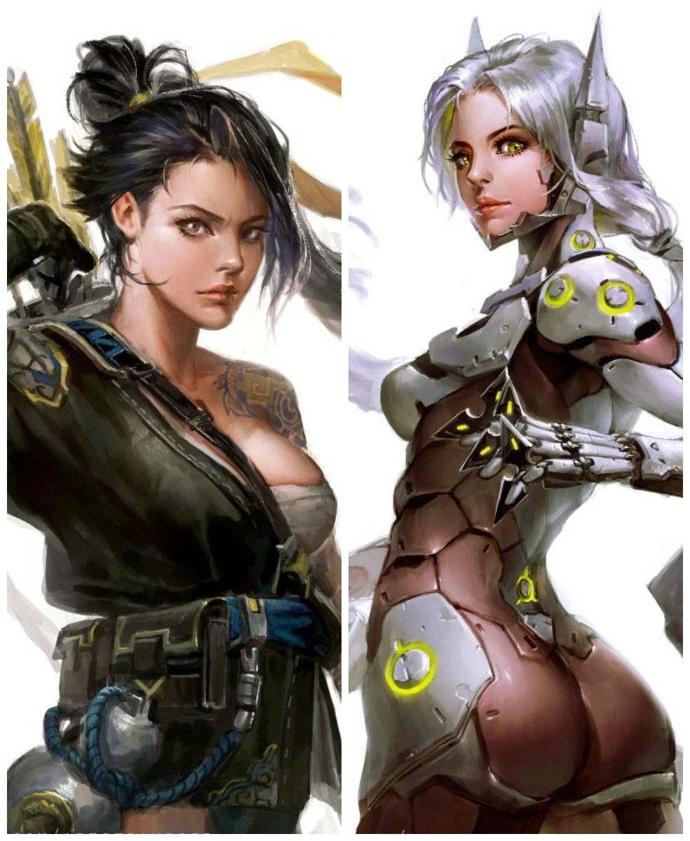 Дакімакура 150х 50 см Подушка Гендзі і Ханзо Overwatch Genji & Hanzo Shimada ver. girl
