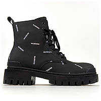 Женские ботинки Balenciaga Boots Black, черные кожаные ботинки баленсиага, баленсияга
