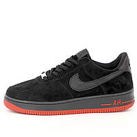Мужские кроссовки Nike Air Force 1 '07, черные замшевые кроссовки найк аир форс 1 07 черно-красные