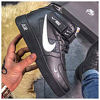 Зимние кроссовки Nike Air Force High Black Fur найк аир форс 1 хай зимові кросівки Nike Air Force 1 High '07