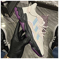 Женские кроссовки Adidas Ozweego White Purple, серые кожаные кроссовки адидас озвиго