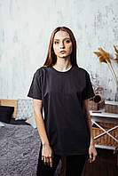 Женская темно-серая футболка свободного кроя