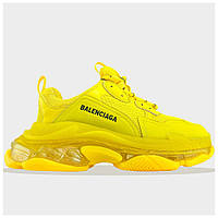 Женские кроссовки Balenciaga Triple S Clear Sole Yellow, желтые кроссовки баленсиага трипл с баленсияга Full