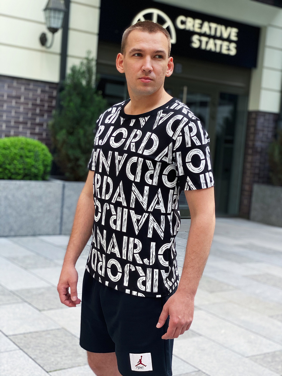 Футболка чоловіча Nike M J Lbrand SS AOP Crew / CN3586-010 (Розміри:2XL)