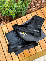 Жіночі черевики Dr.Martens Mono Black (Premium Термо) чорні шкіряні черевики др мартенс
