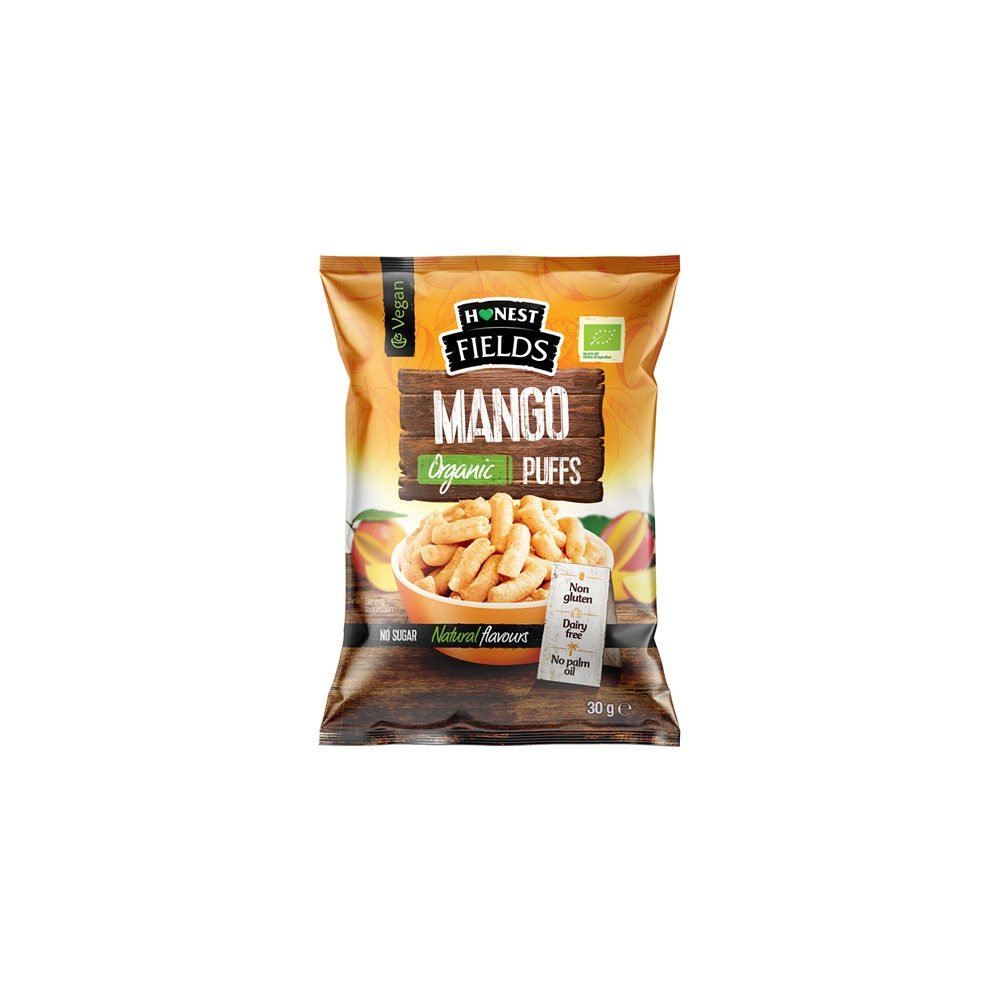 Снек кукурудзяний зі смаком манго органічний Honest Fields,упаковка 10шт. х30 р