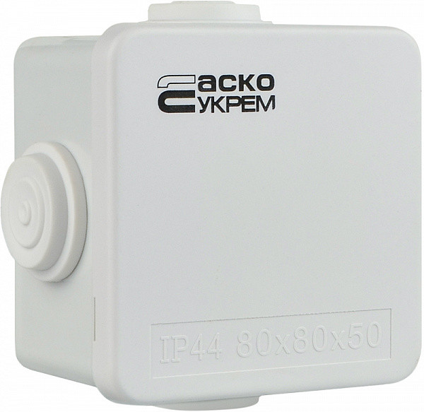 Розподільна коробка TY-RA 80x80x50 мм, АСКО-УКРЕМ, IP65 для електромонтажу