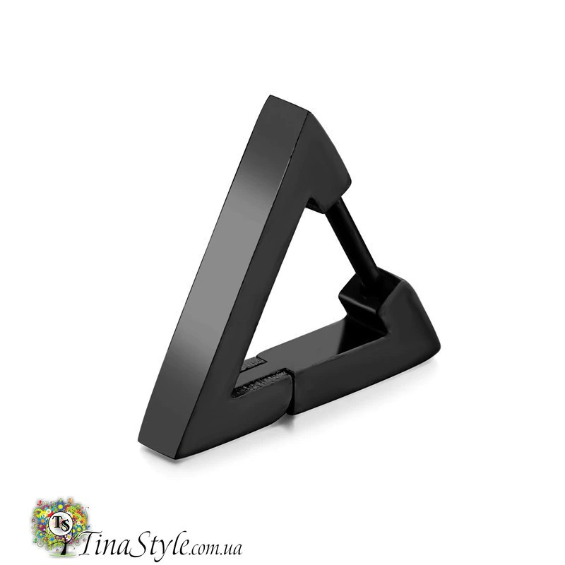 Стильная мужская серьга - Сережка з нержавіючої сталі чорна 1 шт, фото 1