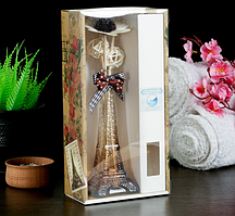 Набор подарочный "Эйфелева башня" (ваза, 2 палочки с шариками, декор, аромамасло 30 мл), аромат океан