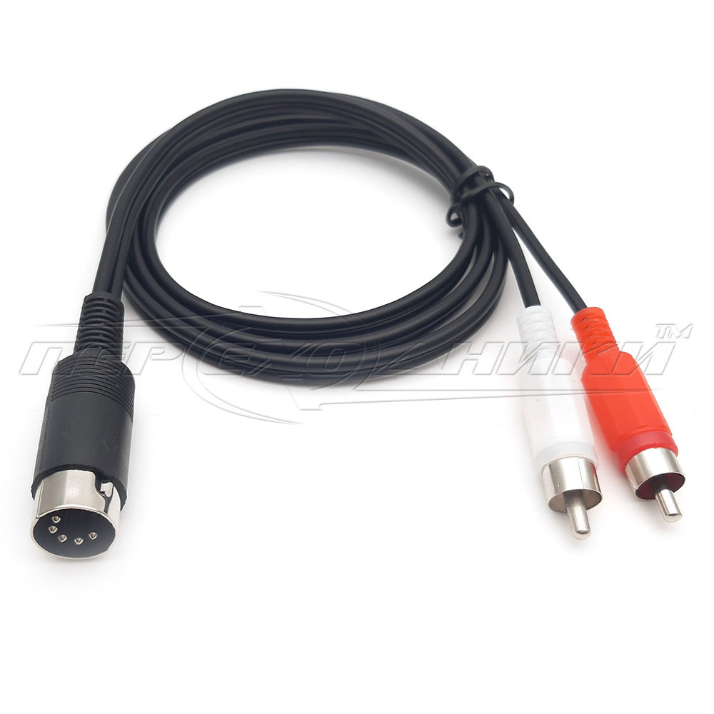 Кабель 5 pin DIN to 2RCA, у екрані