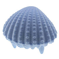 Футляр мушля блакитна оксамит для ювелірних виробів під кільце або прикрашання розмір 6,5Х6,5Х6 см