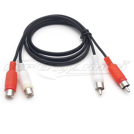 Кабель подовжувач аудіо 2RCA-2RCA у екрані, фото 1