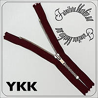 Молния джинсовая YKK№ 4,5 длина 10 см бордового цвета