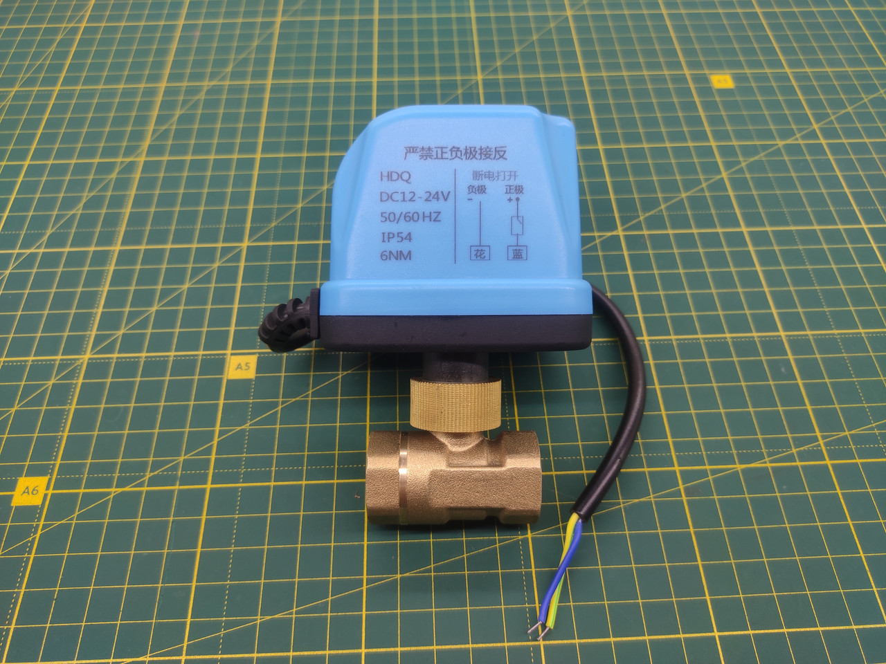 Кран кульовий 1/2 з електроприводом нормально-відкритий 12-24 вольти, фото 1