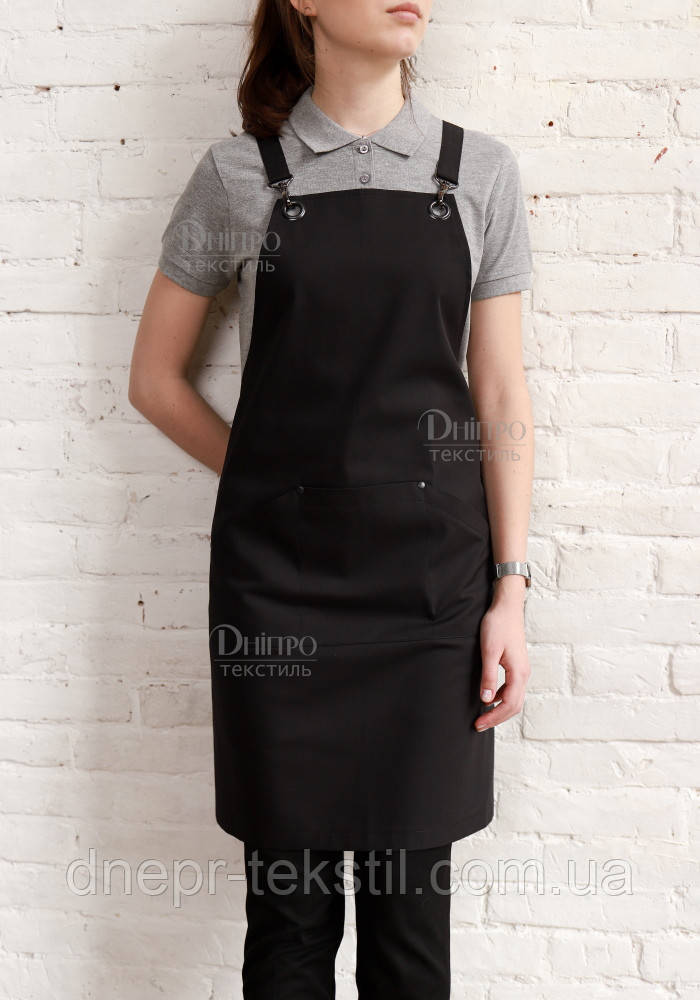 Черный фартук для барменов и официантов. Униформа для кафе и ресторанов - фото 5 - id-p1432834011