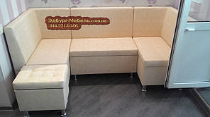 Кухонний куточок буквою П екошкіра або тканина