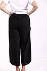 Чорні брюки з льону жіночі літні молодіжні великого розміру 42-74. B099-2, фото 3
