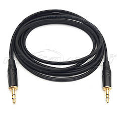 Аудіокабель AUX 3.5 mm jack HQ, дві жили кожна у екрані