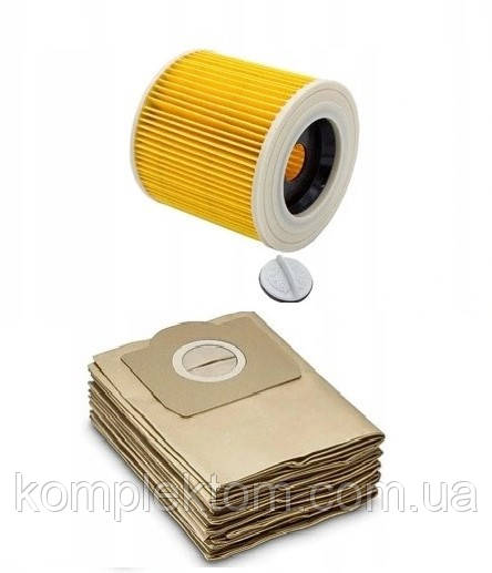 Набір мішки та фільтр для пилососа Karcher WD3 Karcher WD3 (6.959-130.0) + (6.414-552.0)