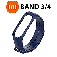 Ремешок для фитнес-браслета Xiaomi Mi Band 3/4, темно-синий, силиконовый, браслет на ми бенд 3/4