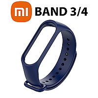 Ремінець для фітнес-браслета Xiaomi Mi Band 3/4, темно-синій, силіконовий, браслет на мі бенд 3/4