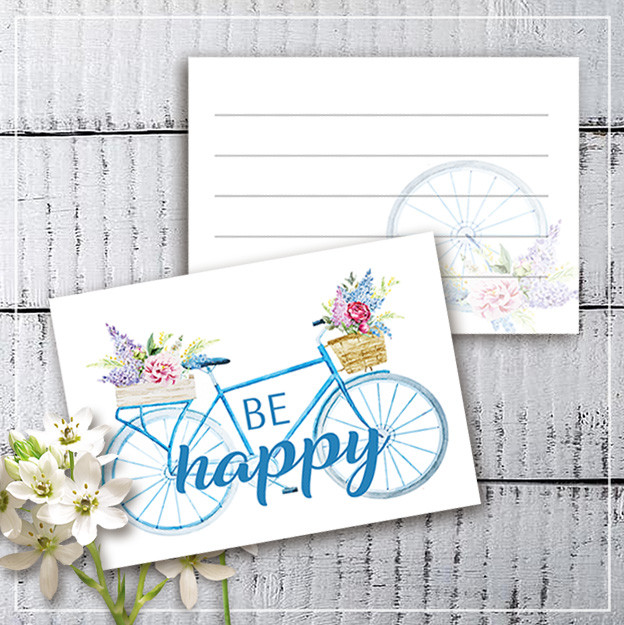 Мини открытки "Be Happy" (10 штук) - фото 1 - id-p1432568184
