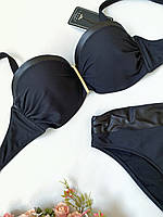 LAVEL Купальник BRIGGIT Z раздельный чёрный фактурная ткань, размер 46C или 95С
