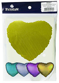 Кулька фольгована PELICAN серце 18" (45см) сатин золото (5шт) KNZ