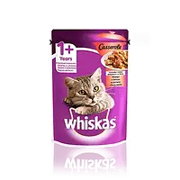 WHISKAS Casserole з яловичиною в желе для дорослих котів 85г (віскас)