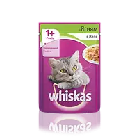 WHISKAS з ягням у желе для дорослих котів, 85 г (вискас)