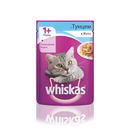 WHISKAS з тунцем у желе для дорослих котів, 100 г (віскас)