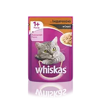 WHISKAS з індичкою в соусі для дорослих котів, 85 г (вискас)