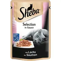 Корм Sheba Selection с лососем в соусе 85г (шеба)