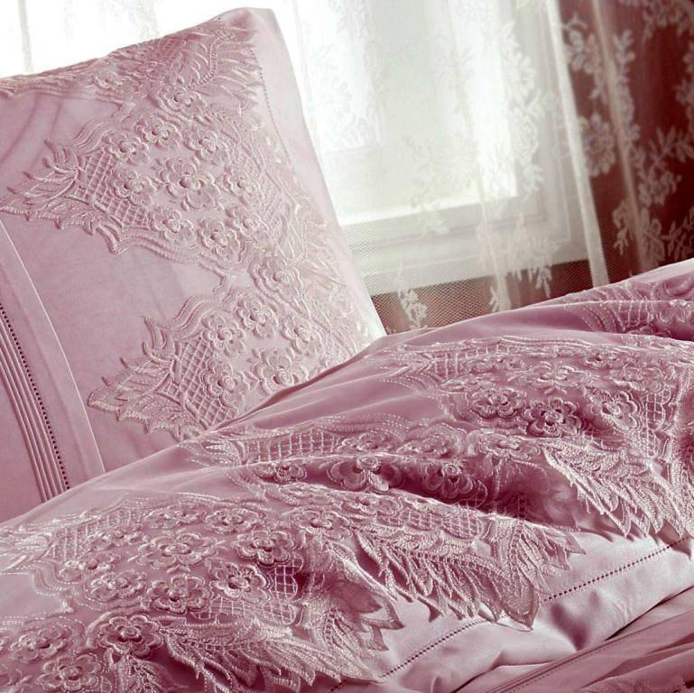 Постільна білизна + покривало Gelin Home DONNA двоспальний — євро, рожевий