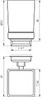 Стакан для зубних щіток настінний для ванної TOPAZ TКВ 9921A 000021230 хром скло 103502, фото 4