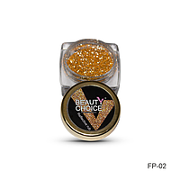 Светоотражающая втирка для ногтей Beauty Choice (золото) FP-02, 3 гр.