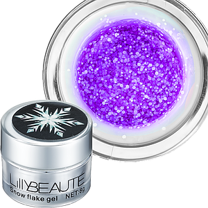 Глиттерный гель Snow Flake Lilly Beaute 06 8 м, фіолетовий