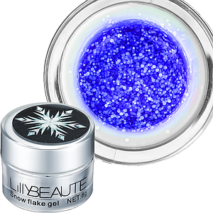 Глиттерный гель Snow Flake Lilly Beaute 05 8 м, синій