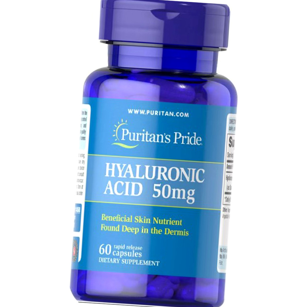 Гіалуронова кислота (HA) Puritan's Pride Hyaluronic Acid 50 mg 60 капсул