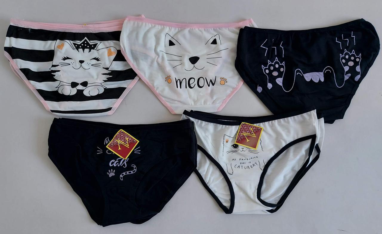 Підліткові дитячі труси«Meow» для дівчинки (10 шт)