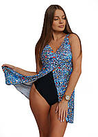 9017-6 Swimdress Слитный купальник - платье Павлин