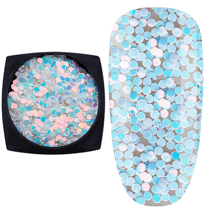 Брокат для декору нігтів Starlet Professional №16, гуртки лазур, фото 1