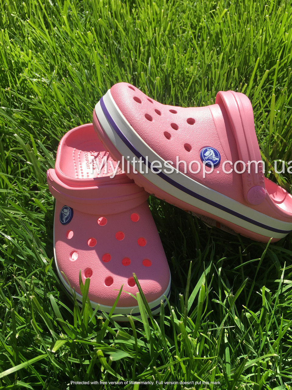 Сабо Crocs Crocband Kids Clog 34 р 20.9-21.7 см Дитячі рожеві з півонією 204537-J3 Peony Pink/Stucco