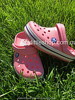 Сабо Crocs Crocband Kids Clog 27 р 15.8-16.6 см Детские розовые с пионом 204537-C10 Peony Pink/Stucco