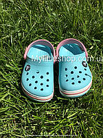 Сабо Crocs Crocband Kids Clog 28 р 16.7-17.4 см Детские Светло голубые 204537-C11 Ice Blue/White