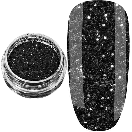 Блискітки пісок B-02, чорний, фото 1
