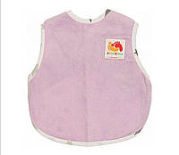 Слюнявчик-нагрудник на кнопке из бязи и хлопкового велюра "Жилетка", слюнявчик впитывающий влагу