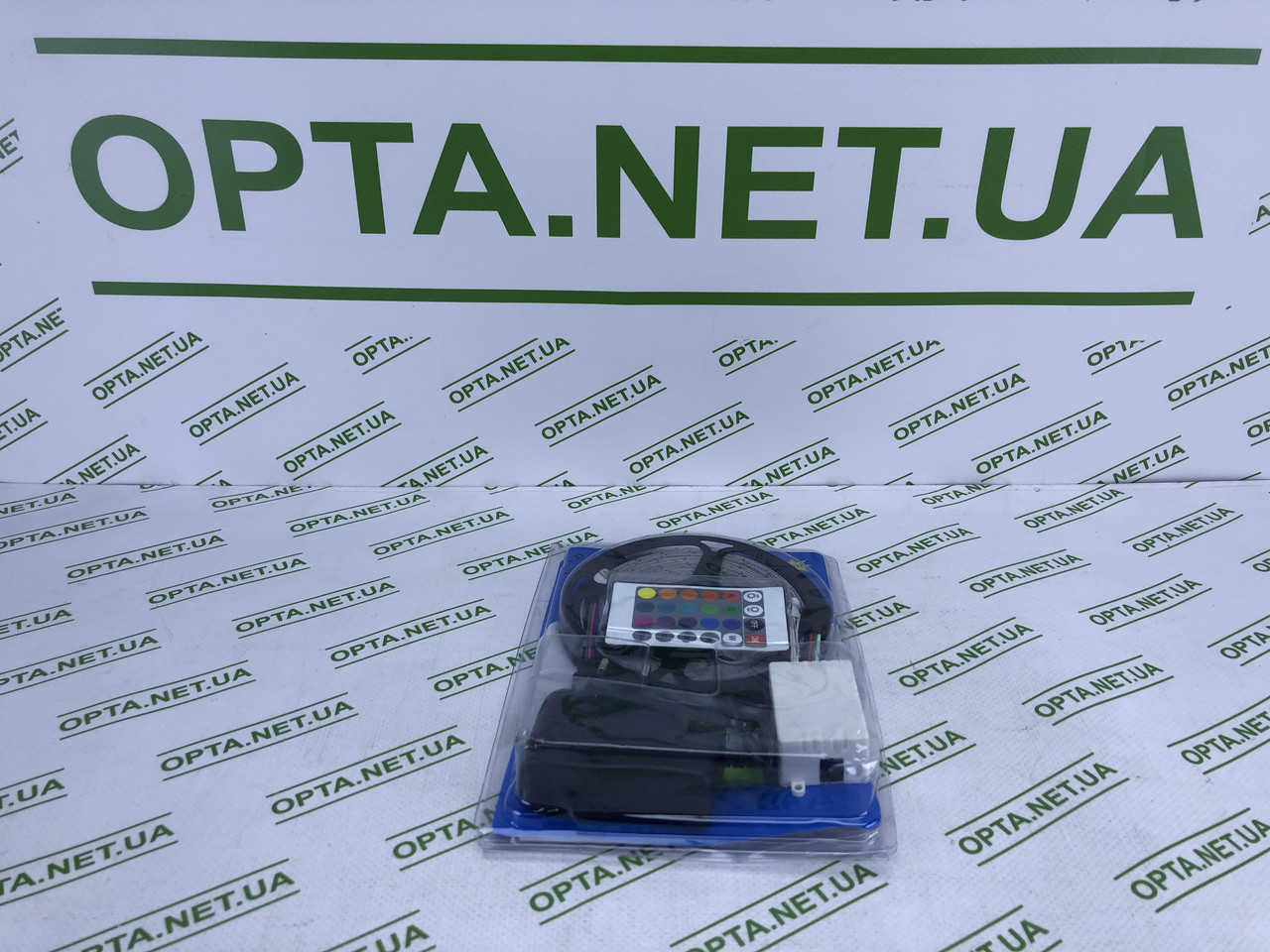 Світлодіодна стрічка LED 1077-1 RGB нарізна самоклеюча з пультом і блоком живлення 5 м, фото 1