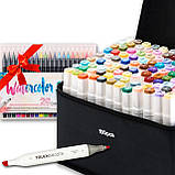 Набір двосторонніх спиртових маркерів для малювання Touch Smooth 100 шт + Акварельні маркери 20 шт, фото 3
