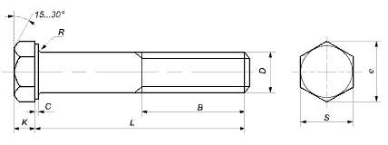 Болти DIN 960 з дрібною різьбою